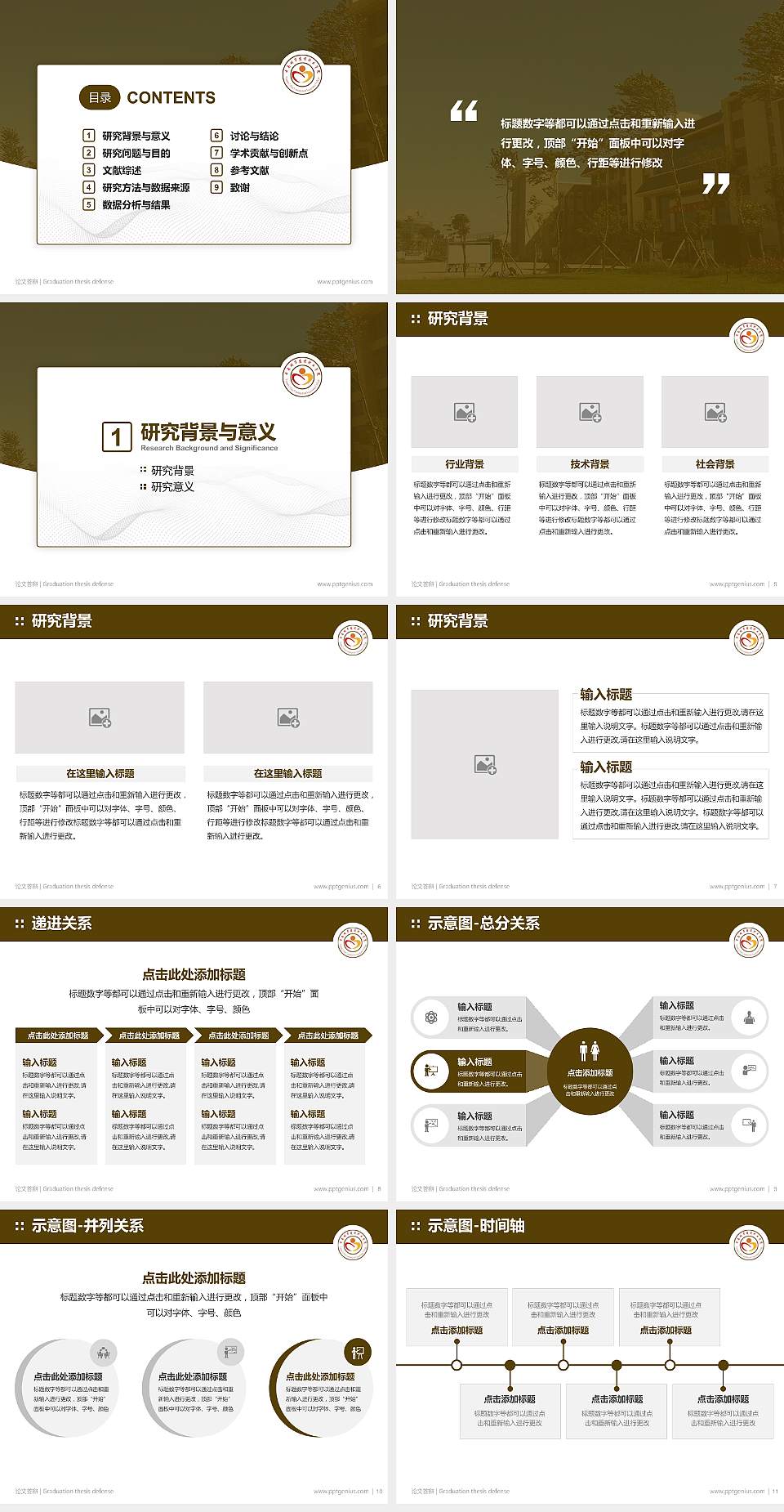 云南城市建设职业学院论文答辩标准PPT模板4:3格式幻灯片预览图2