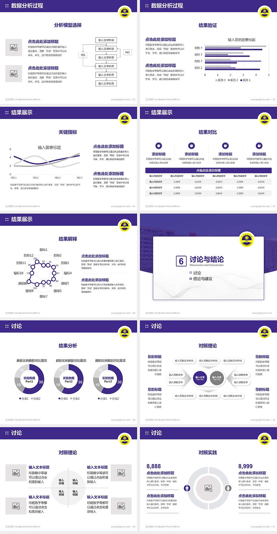广州航海学院论文答辩标准PPT模板4:3格式幻灯片预览图5