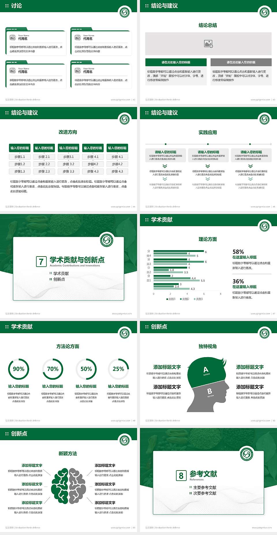 广东食品药品职业学院论文答辩标准PPT模板4:3格式幻灯片预览图6