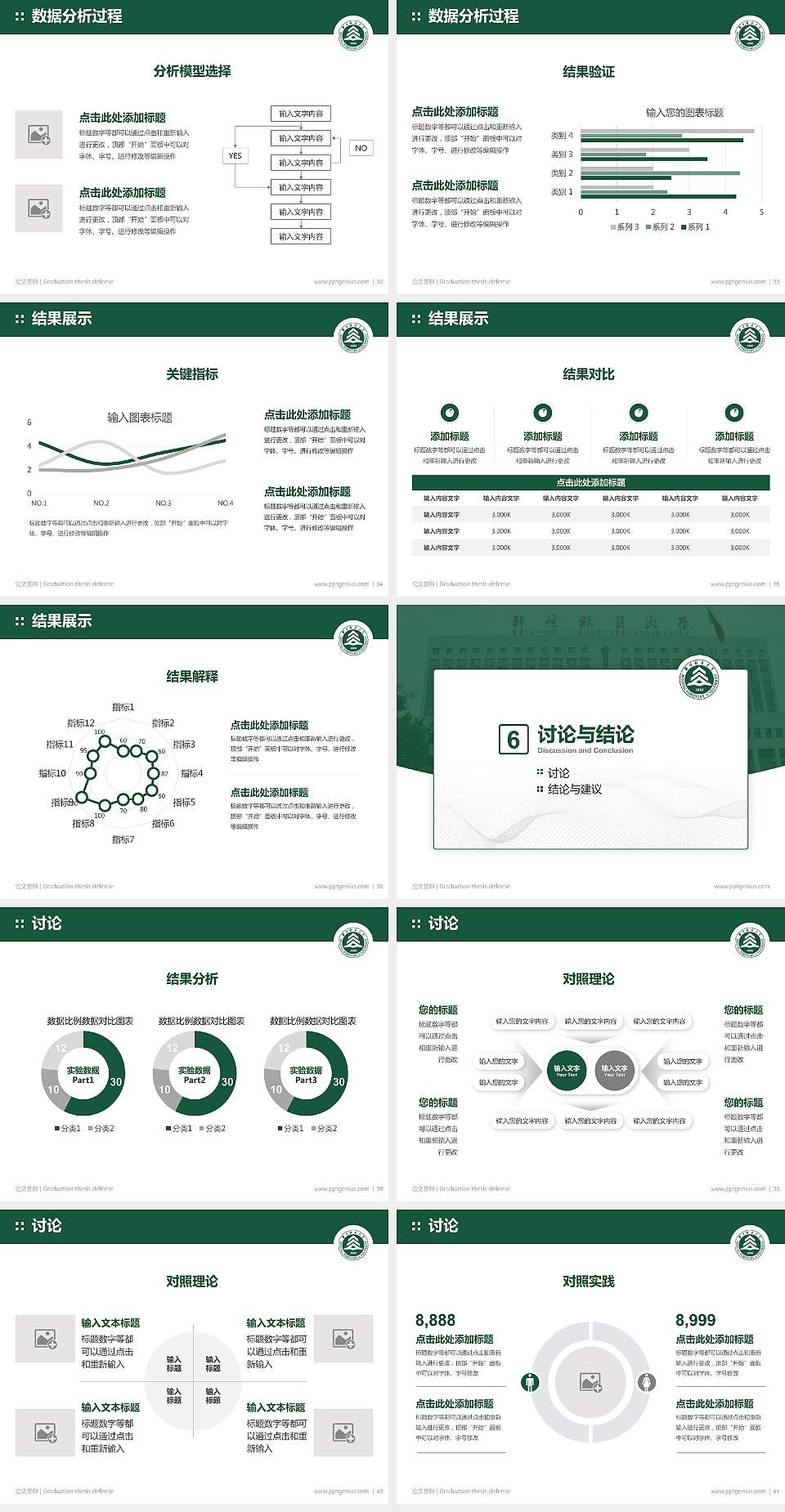 北京林业大学论文答辩标准PPT模板4:3格式幻灯片预览图5