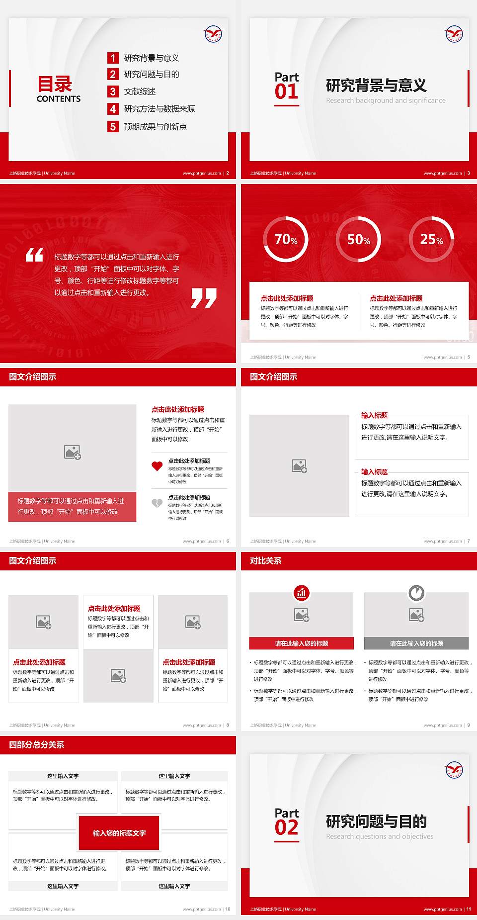 上饶职业技术学院硕士研究生/本科生毕业论文答辩/开题报告通用PPT模板下载4:3格式幻灯片预览图2