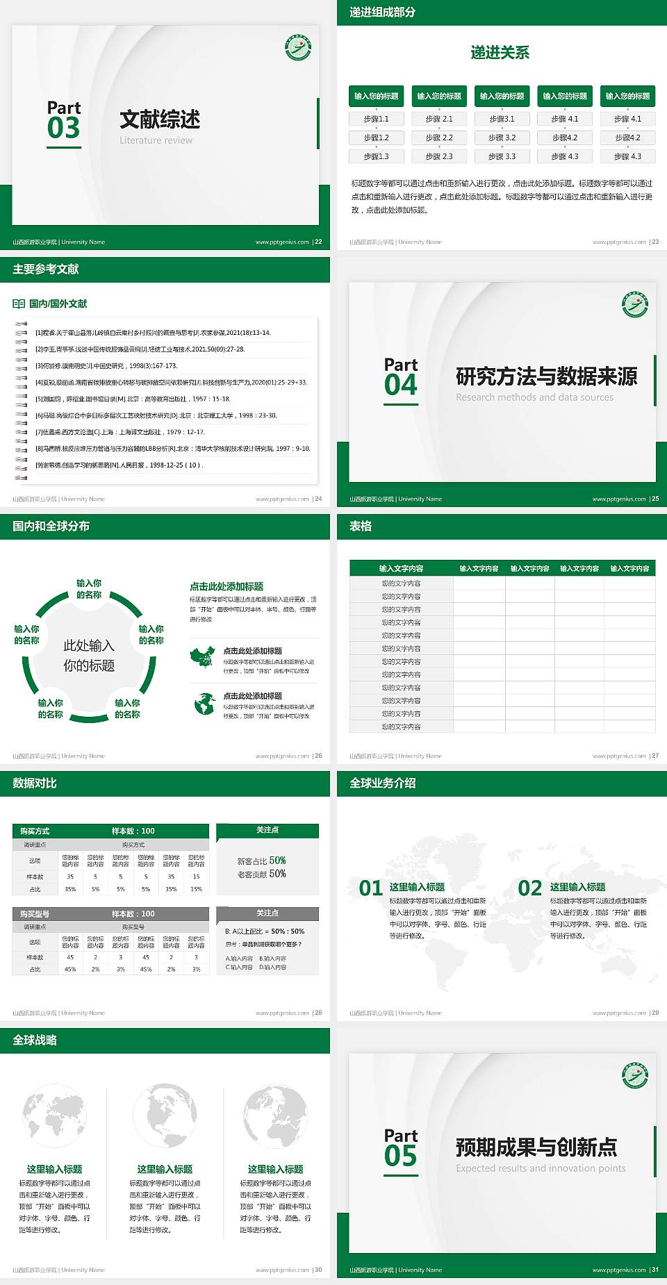 山西旅游职业学院硕士研究生/本科生毕业论文答辩/开题报告通用PPT模板下载4:3格式幻灯片预览图4