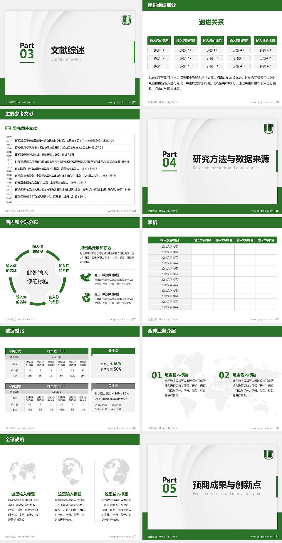 滁州学院硕士研究生/本科生毕业论文答辩/开题报告通用PPT模板下载4:3格式幻灯片预览图4