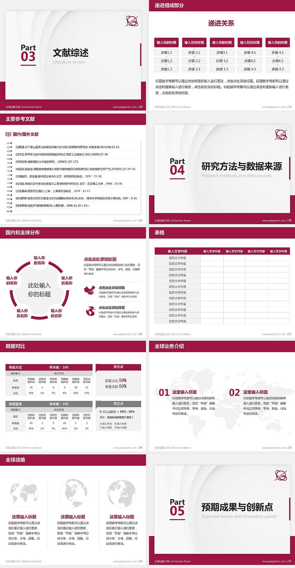 台湾世新大学硕士研究生/本科生毕业论文答辩/开题报告通用PPT模板下载4:3格式幻灯片预览图4