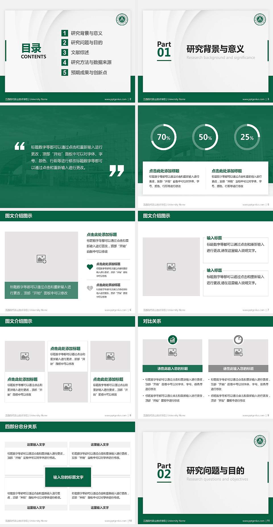 江西现代职业技术学院硕士研究生/本科生毕业论文答辩/开题报告通用PPT模板下载4:3格式幻灯片预览图2