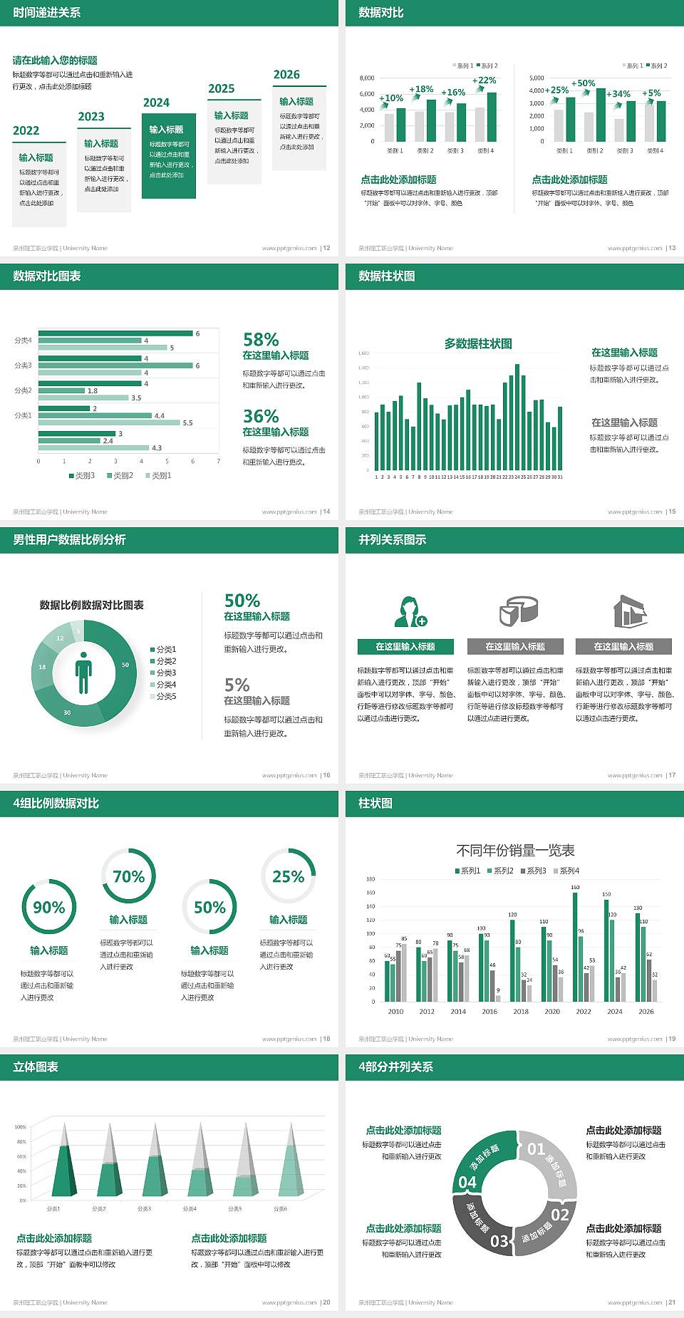 泉州理工职业学院硕士研究生/本科生毕业论文答辩/开题报告通用PPT模板下载4:3格式幻灯片预览图3