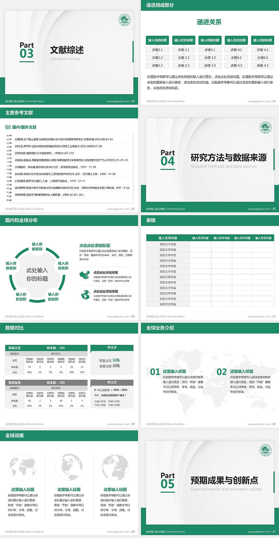 泉州理工职业学院硕士研究生/本科生毕业论文答辩/开题报告通用PPT模板下载4:3格式幻灯片预览图4