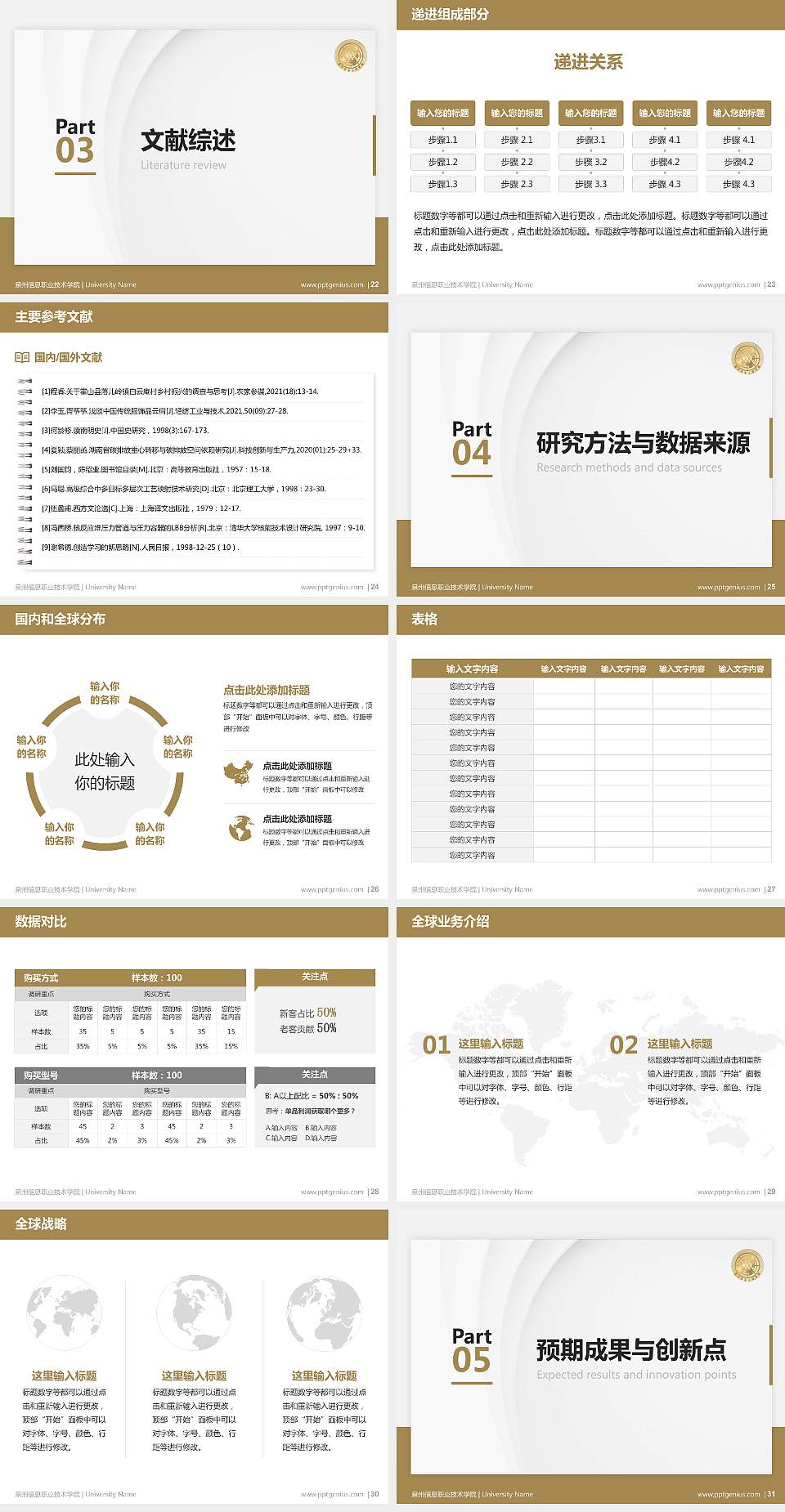 泉州信息职业技术学院硕士研究生/本科生毕业论文答辩/开题报告通用PPT模板下载4:3格式幻灯片预览图4