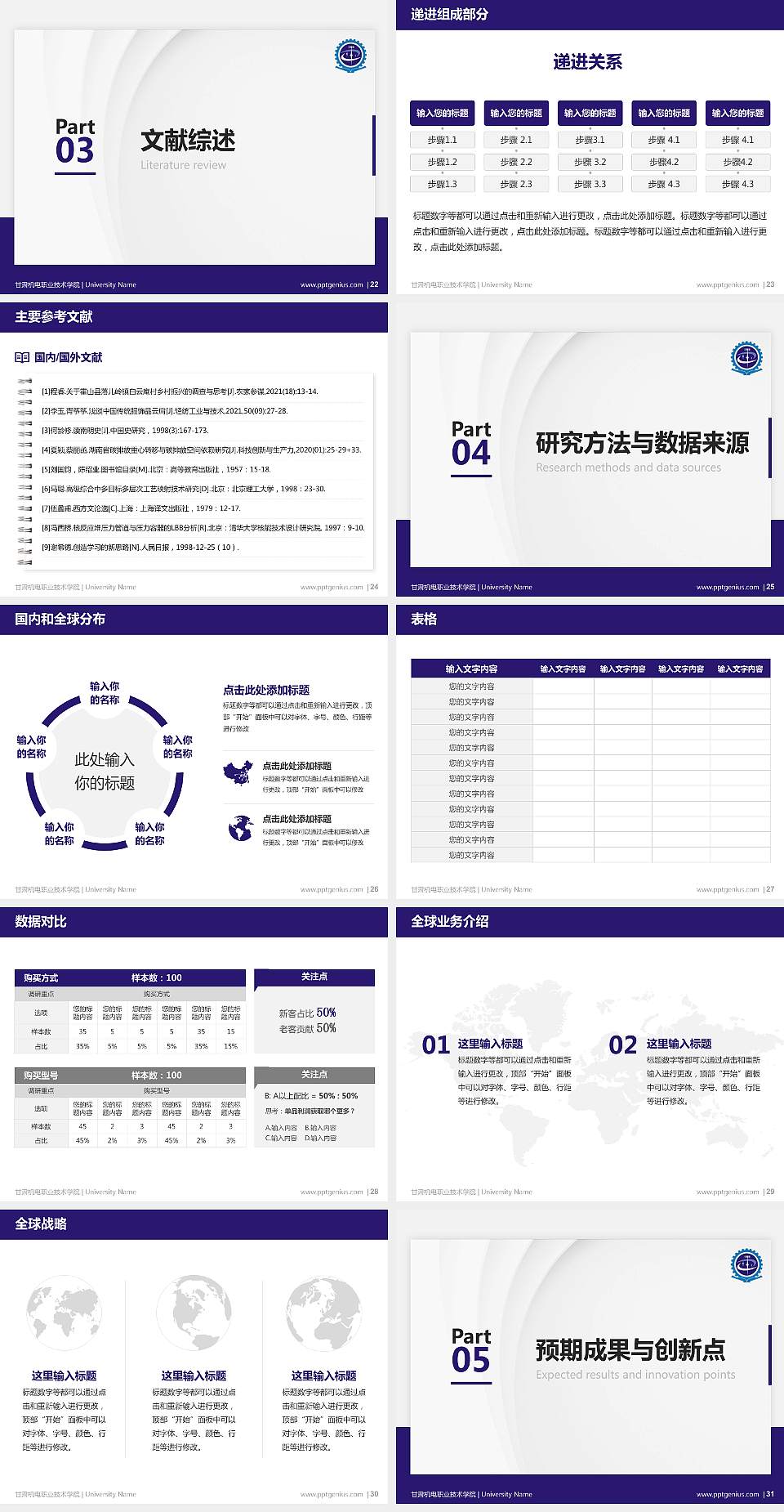 甘肃机电职业技术学院硕士研究生/本科生毕业论文答辩/开题报告通用PPT模板下载4:3格式幻灯片预览图4