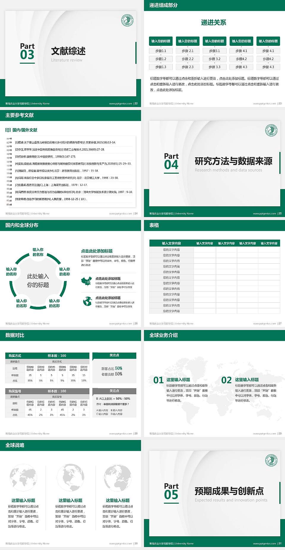 青岛农业大学海都学院硕士研究生/本科生毕业论文答辩/开题报告通用PPT模板下载4:3格式幻灯片预览图4