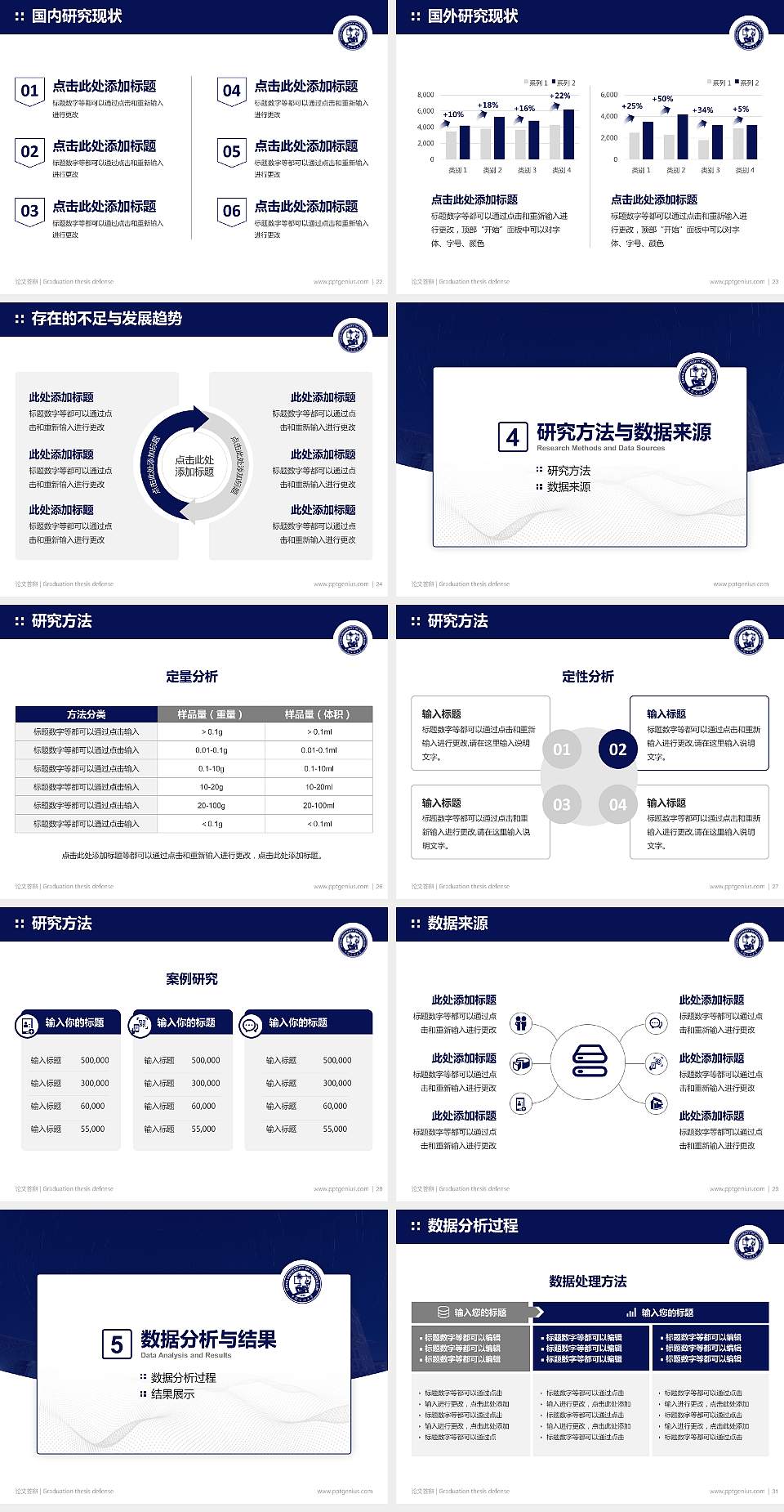 中国石油大学（华东）论文答辩标准PPT模板4:3格式幻灯片预览图4