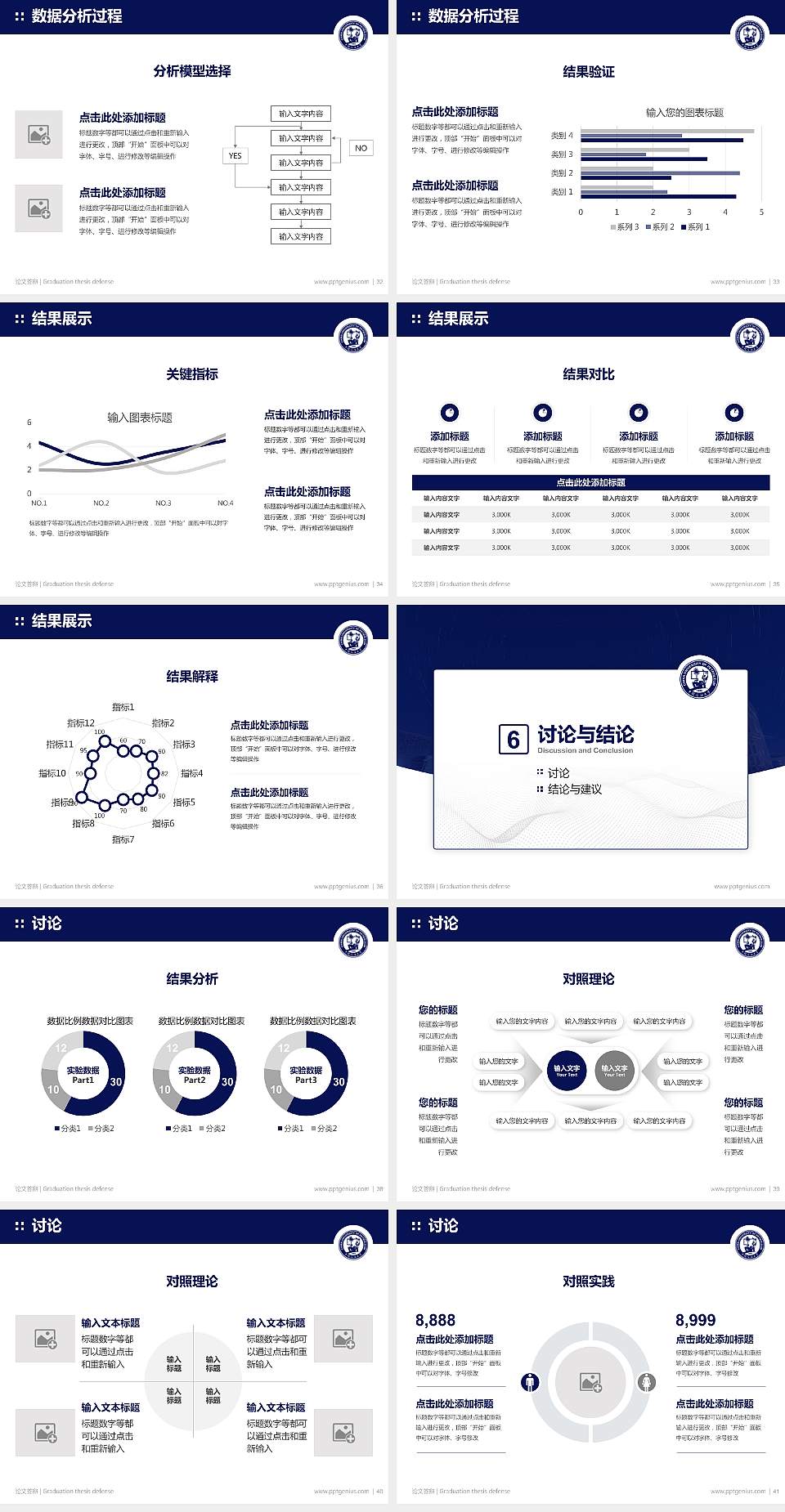中国石油大学（华东）论文答辩标准PPT模板4:3格式幻灯片预览图5