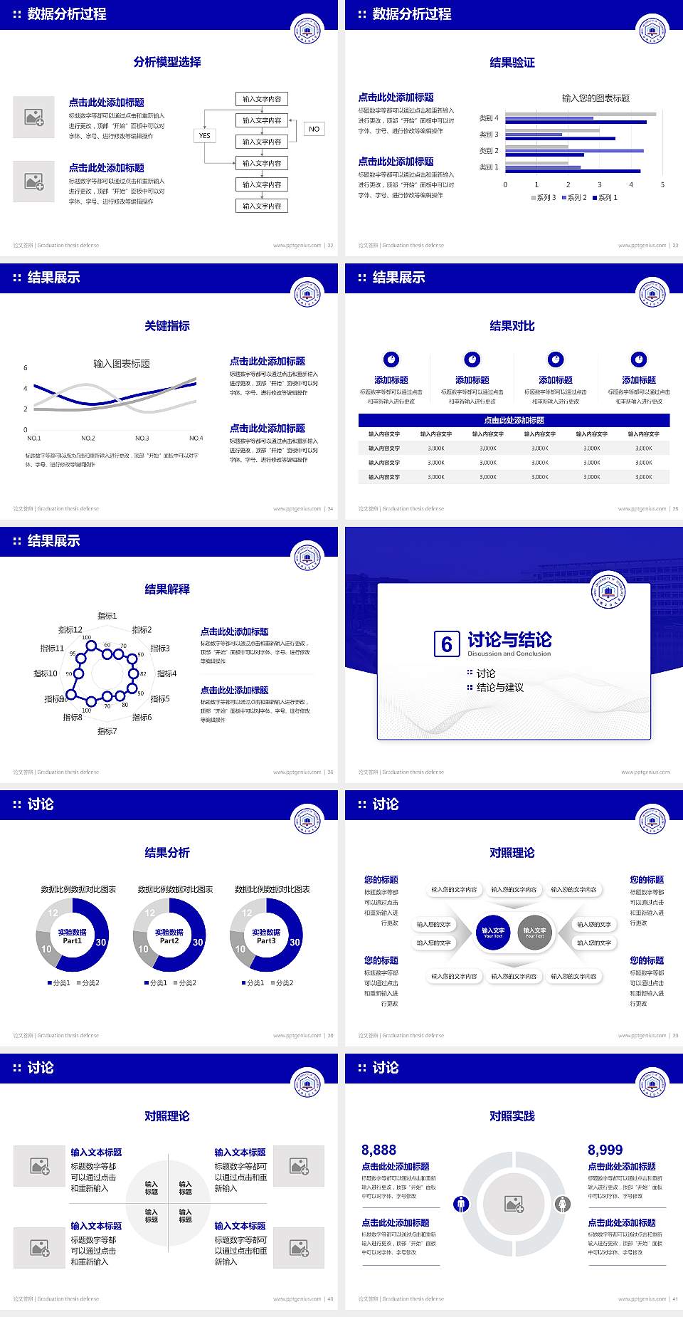 安徽工业大学论文答辩标准PPT模板4:3格式幻灯片预览图5