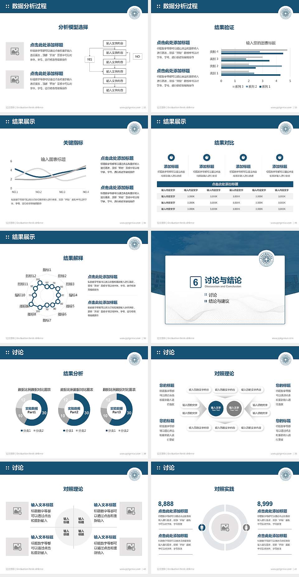 泸州医疗器械职业学院论文答辩标准PPT模板4:3格式幻灯片预览图5