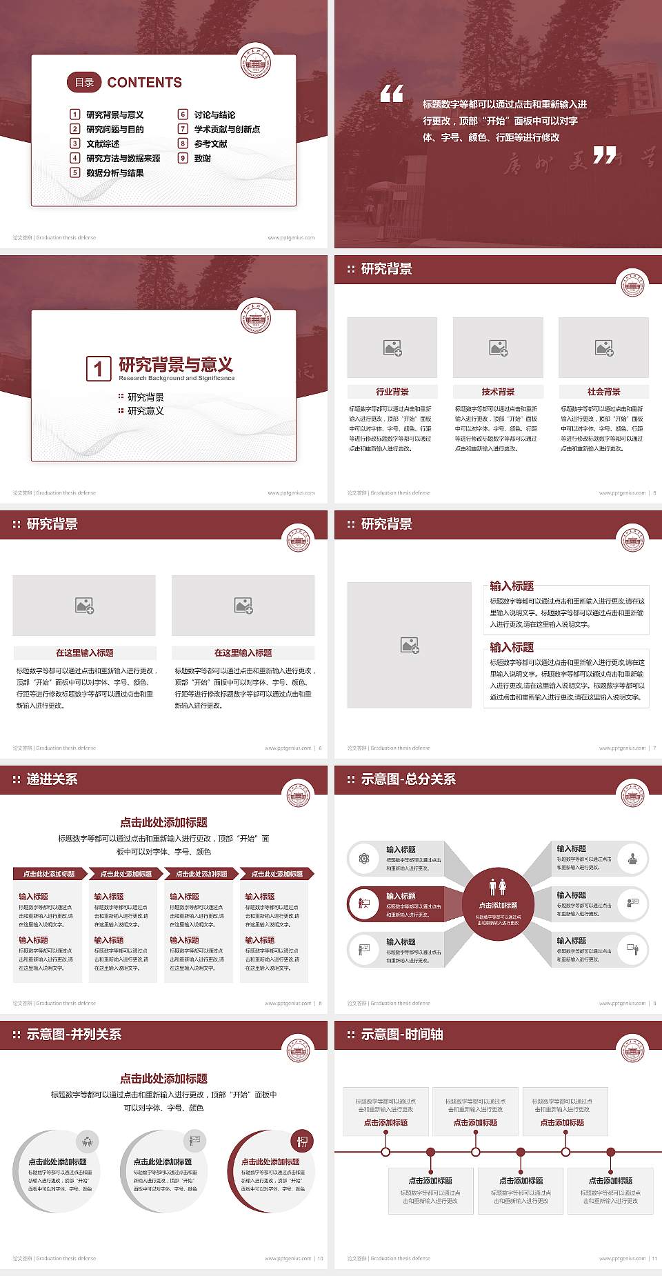 广州美术学院论文答辩标准PPT模板4:3格式幻灯片预览图2