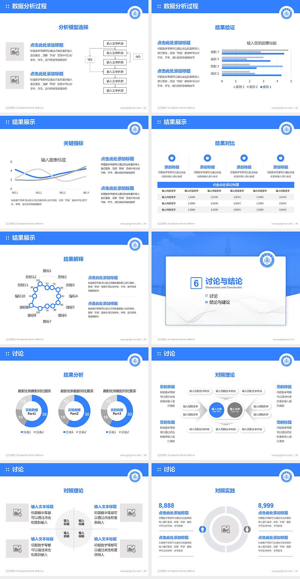 济宁医学院论文答辩标准PPT模板4:3格式幻灯片预览图5