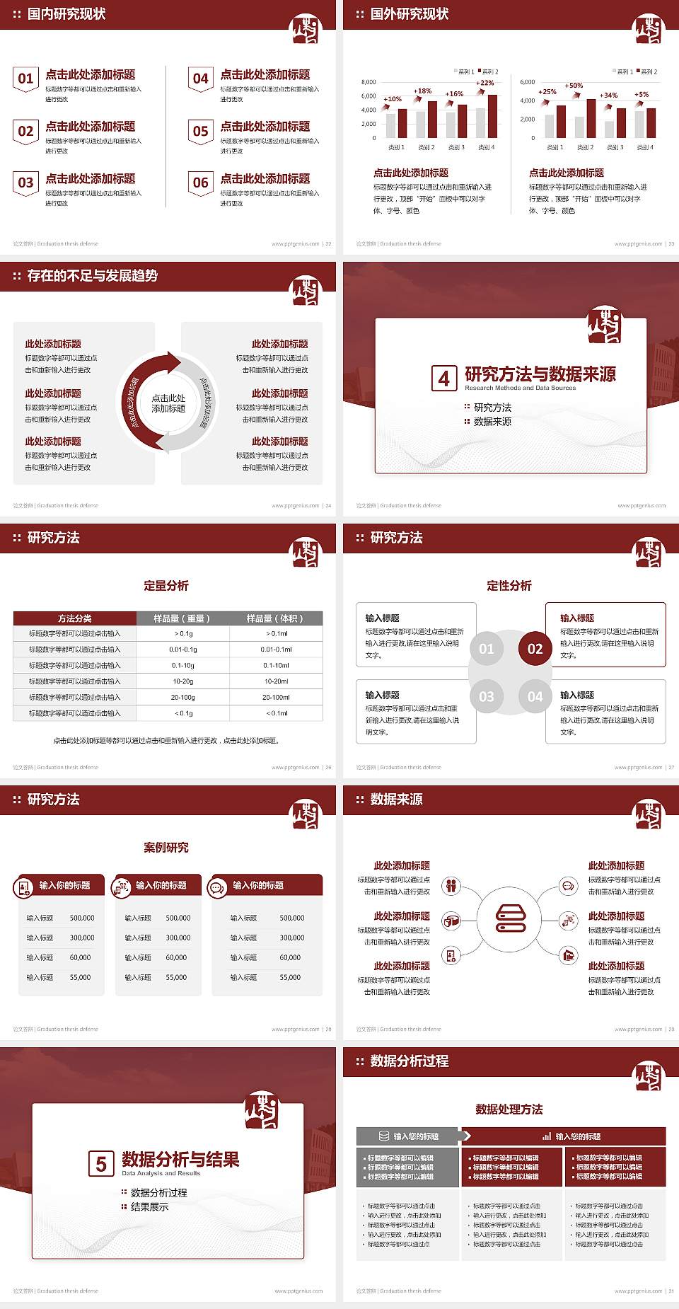 山东艺术学院论文答辩标准PPT模板4:3格式幻灯片预览图4