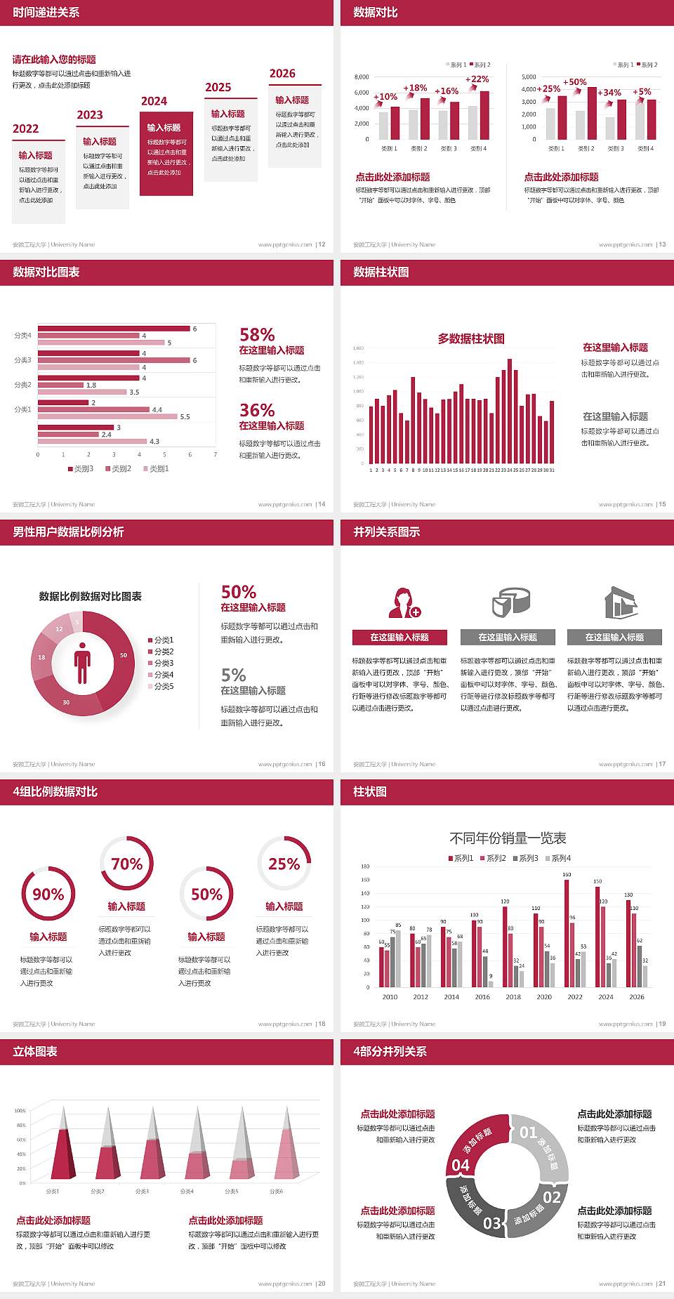 安徽工程大学硕士研究生/本科生毕业论文答辩/开题报告通用PPT模板下载4:3格式幻灯片预览图3