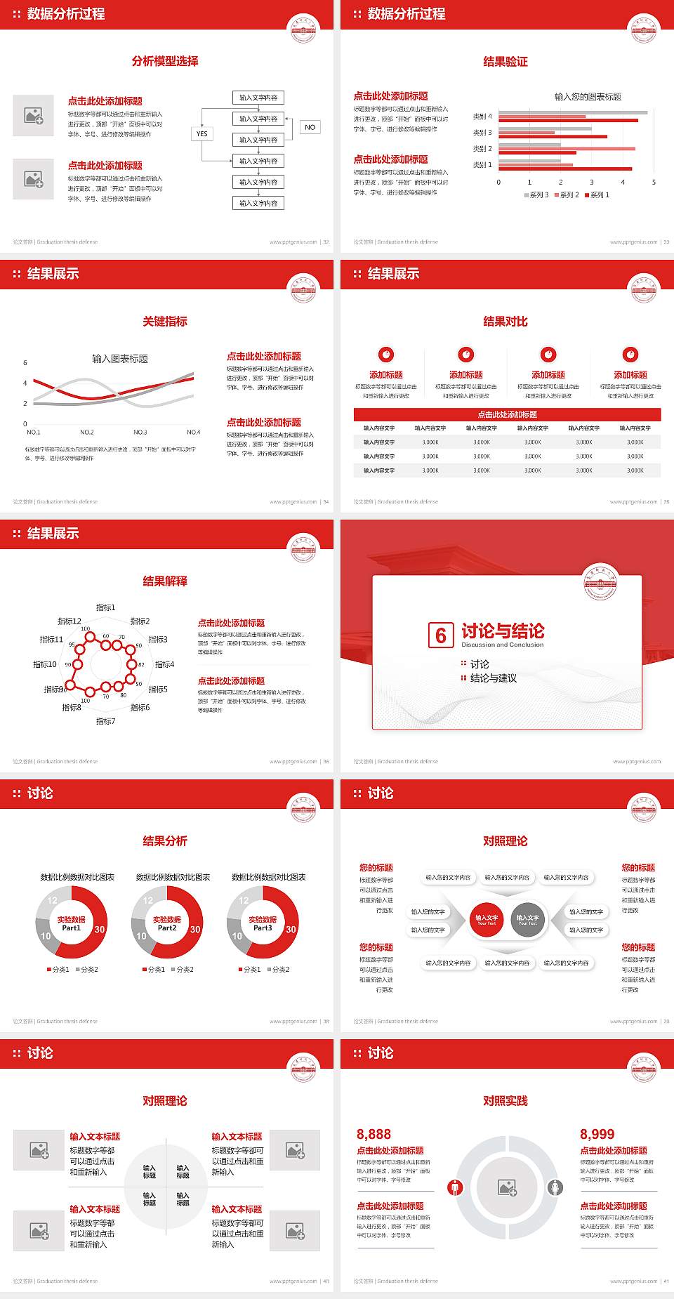 安庆师范学院论文答辩标准PPT模板4:3格式幻灯片预览图5