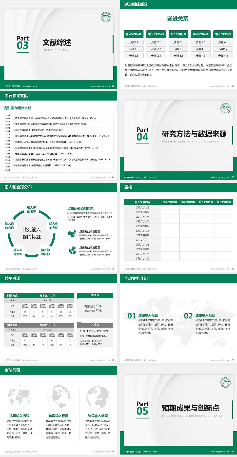 长春职业技术学院硕士研究生/本科生毕业论文答辩/开题报告通用PPT模板下载4:3格式幻灯片预览图4
