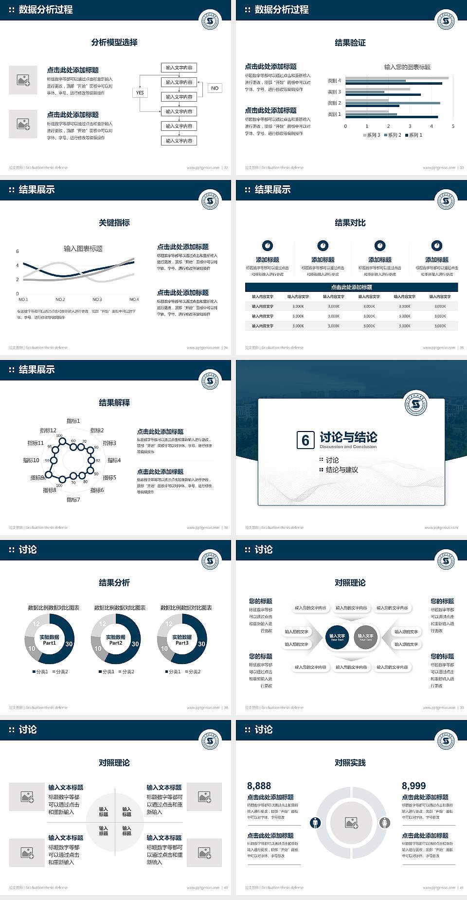 山西科技学院论文答辩标准PPT模板4:3格式幻灯片预览图5