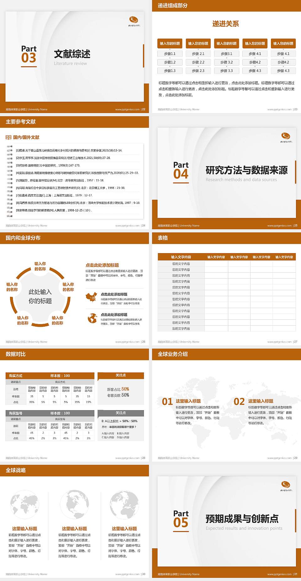 湖南体育职业学院硕士研究生/本科生毕业论文答辩/开题报告通用PPT模板下载4:3格式幻灯片预览图4