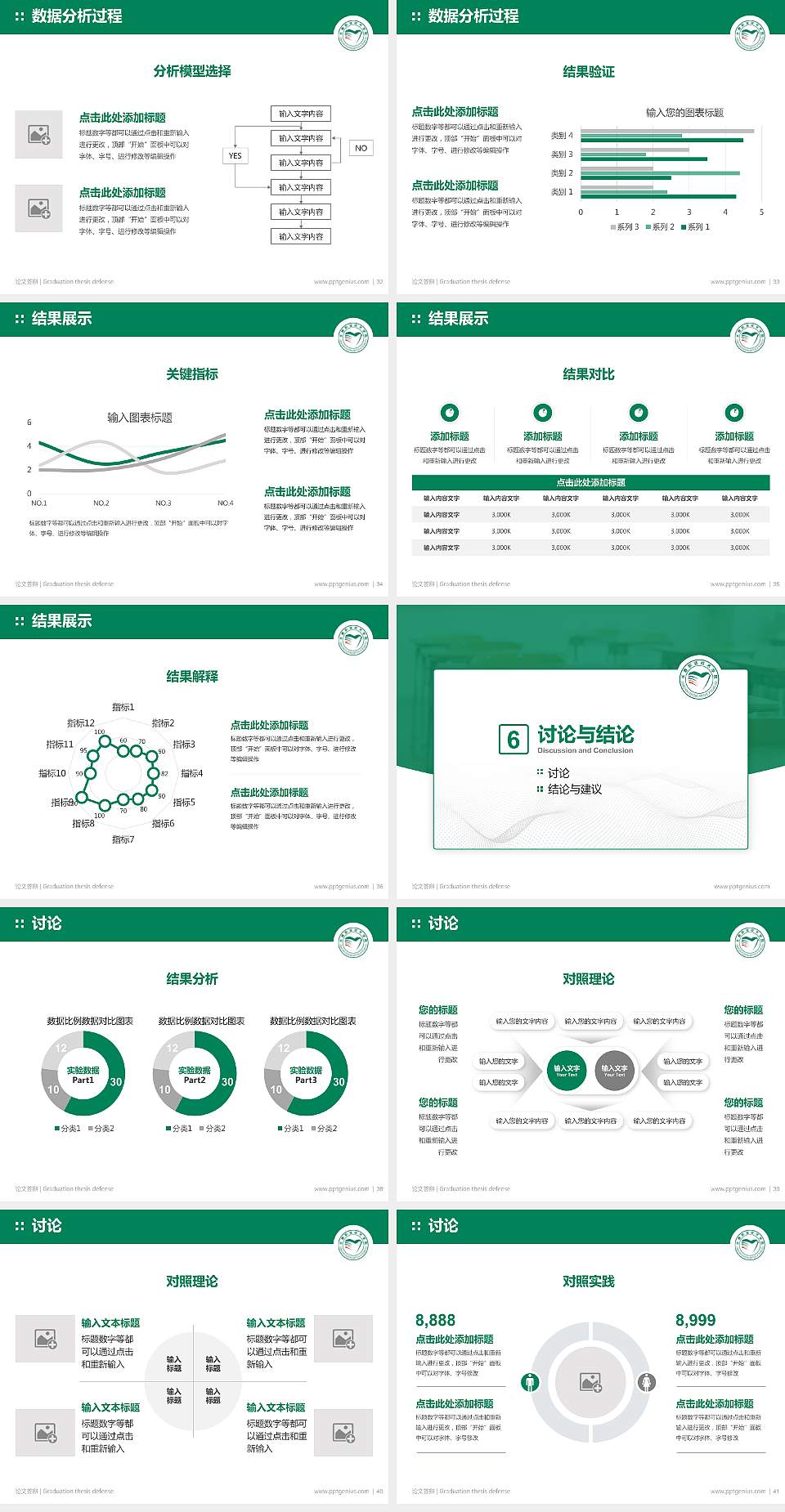 长春职业技术学院论文答辩标准PPT模板4:3格式幻灯片预览图5