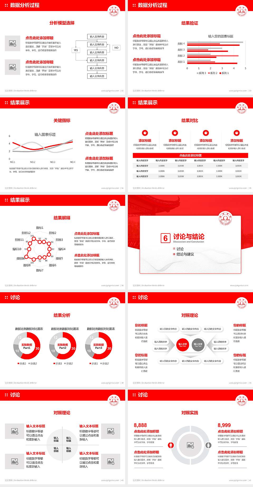 宿州学院论文答辩标准PPT模板4:3格式幻灯片预览图5