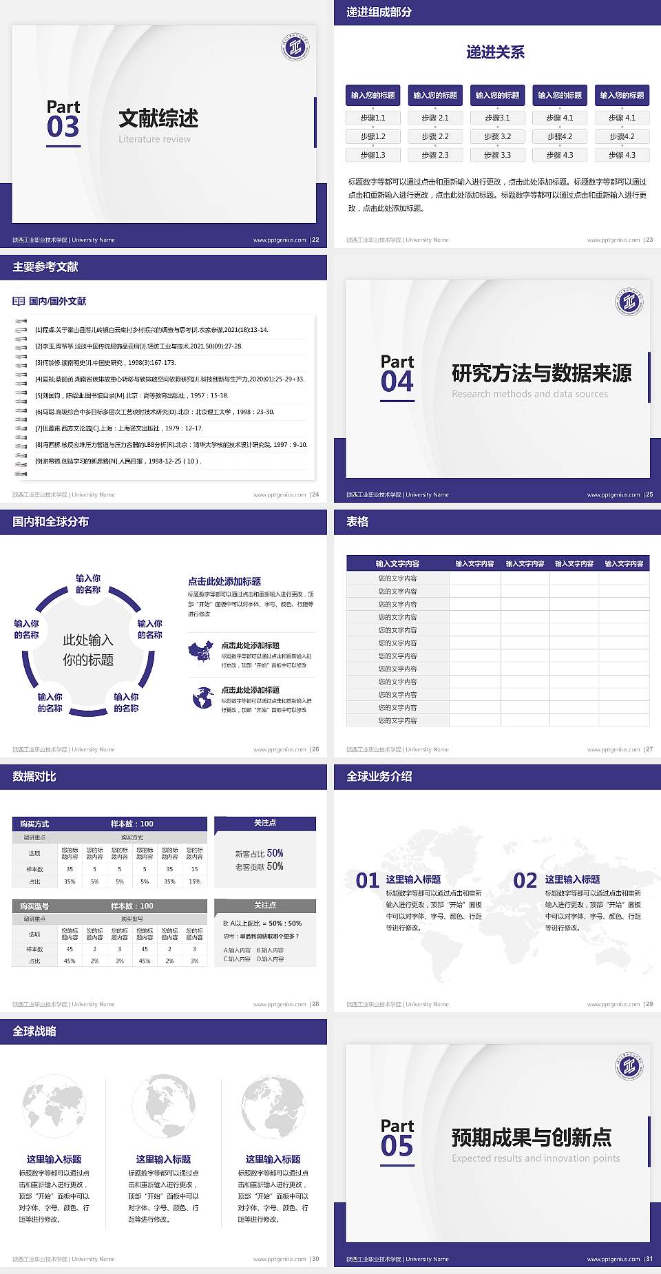 陕西工业职业技术学院硕士研究生/本科生毕业论文答辩/开题报告通用PPT模板下载4:3格式幻灯片预览图4