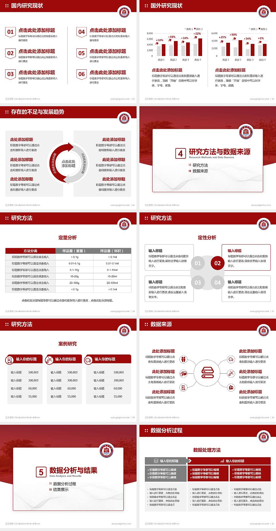 山东职业学院论文答辩标准PPT模板4:3格式幻灯片预览图4