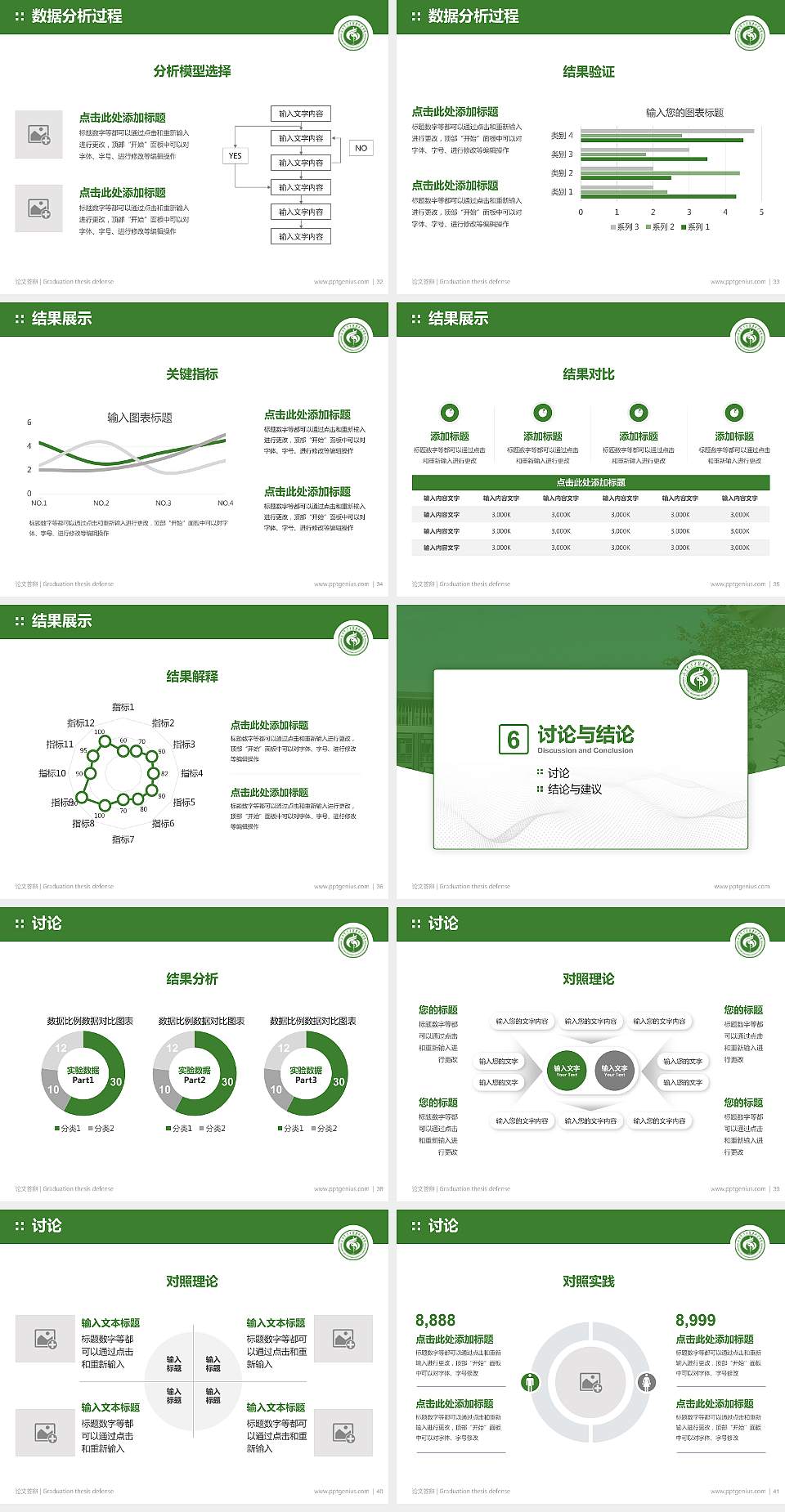 广东云浮中医药职业学院论文答辩标准PPT模板4:3格式幻灯片预览图5