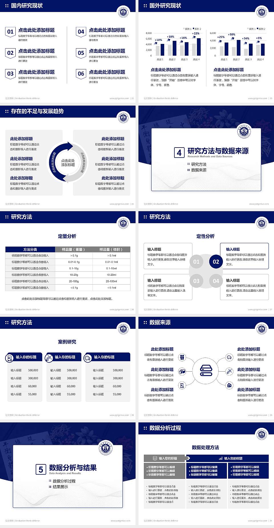 安徽中医药大学论文答辩标准PPT模板4:3格式幻灯片预览图4