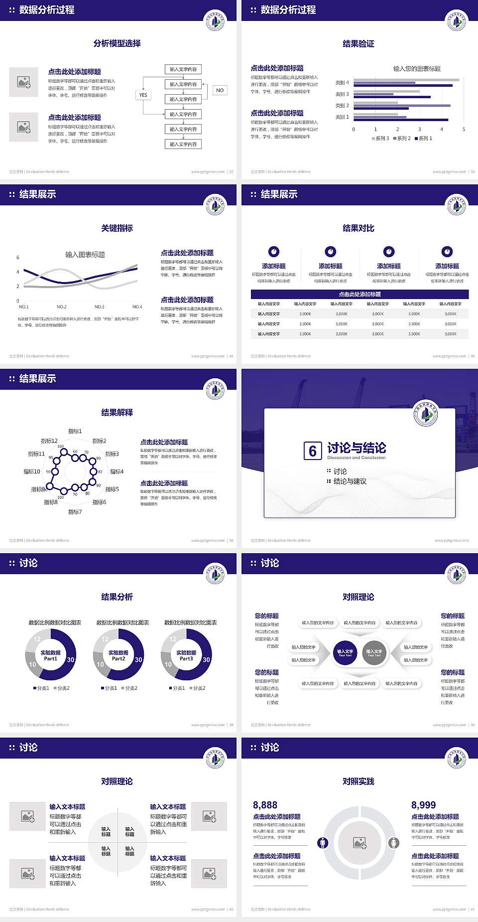 广州华南商贸职业学院论文答辩标准PPT模板4:3格式幻灯片预览图5