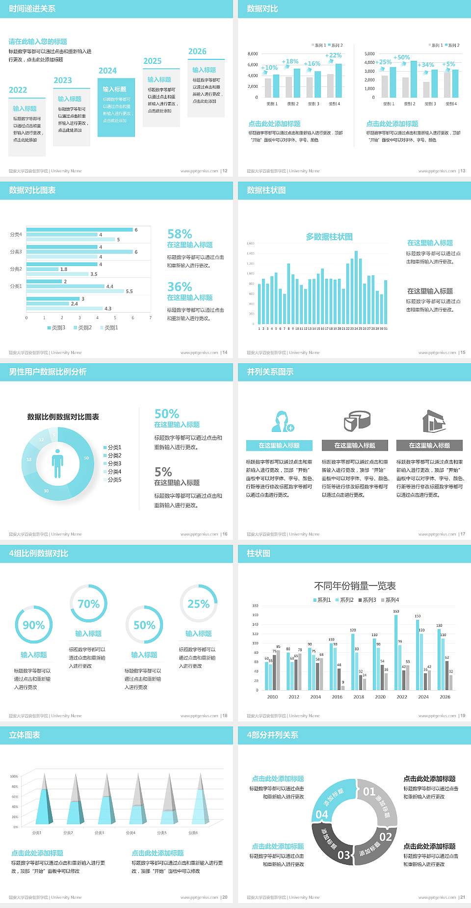 延安大学西安创新学院硕士研究生/本科生毕业论文答辩/开题报告通用PPT模板下载4:3格式幻灯片预览图3