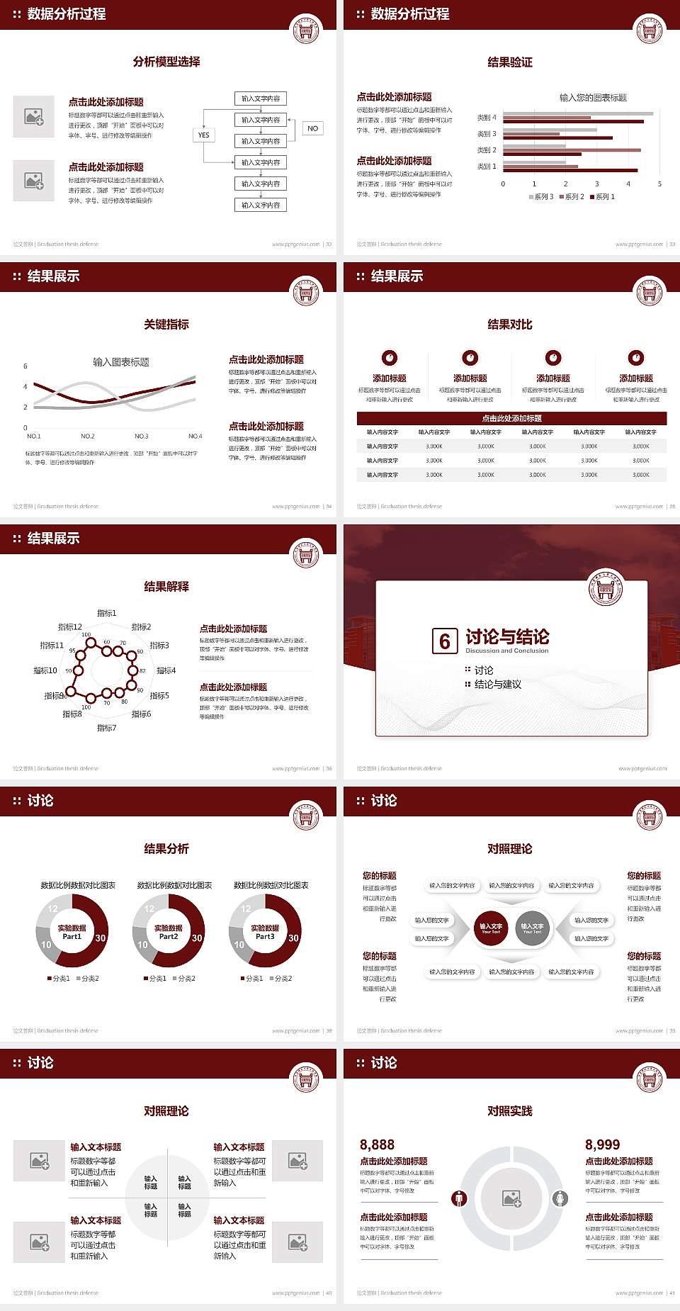 北京科技大学天津学院论文答辩标准PPT模板4:3格式幻灯片预览图5
