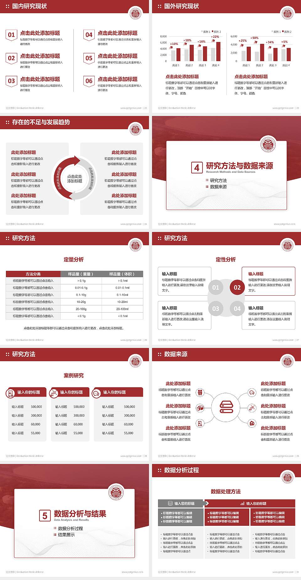 云南文化艺术职业学院论文答辩标准PPT模板4:3格式幻灯片预览图4