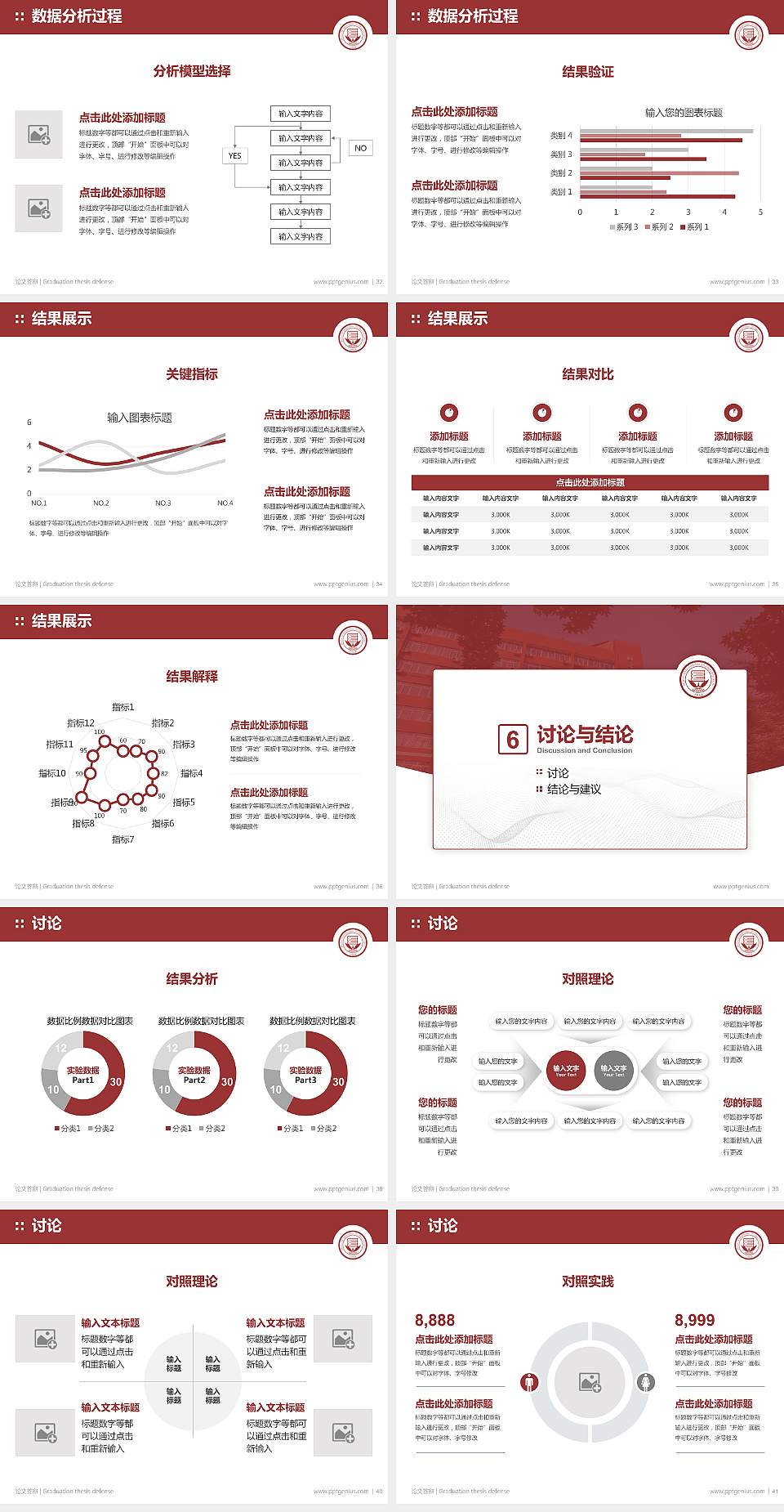 北京第二外国语学院论文答辩标准PPT模板4:3格式幻灯片预览图5