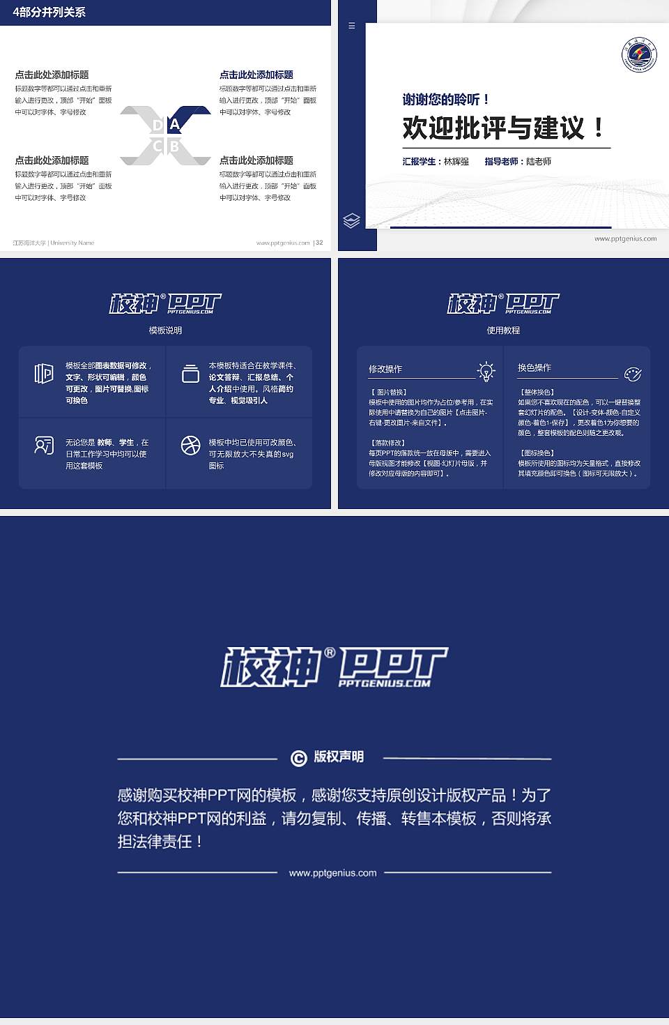 江苏海洋大学硕士研究生/本科生毕业论文答辩/开题报告通用PPT模板下载4:3格式幻灯片预览图5