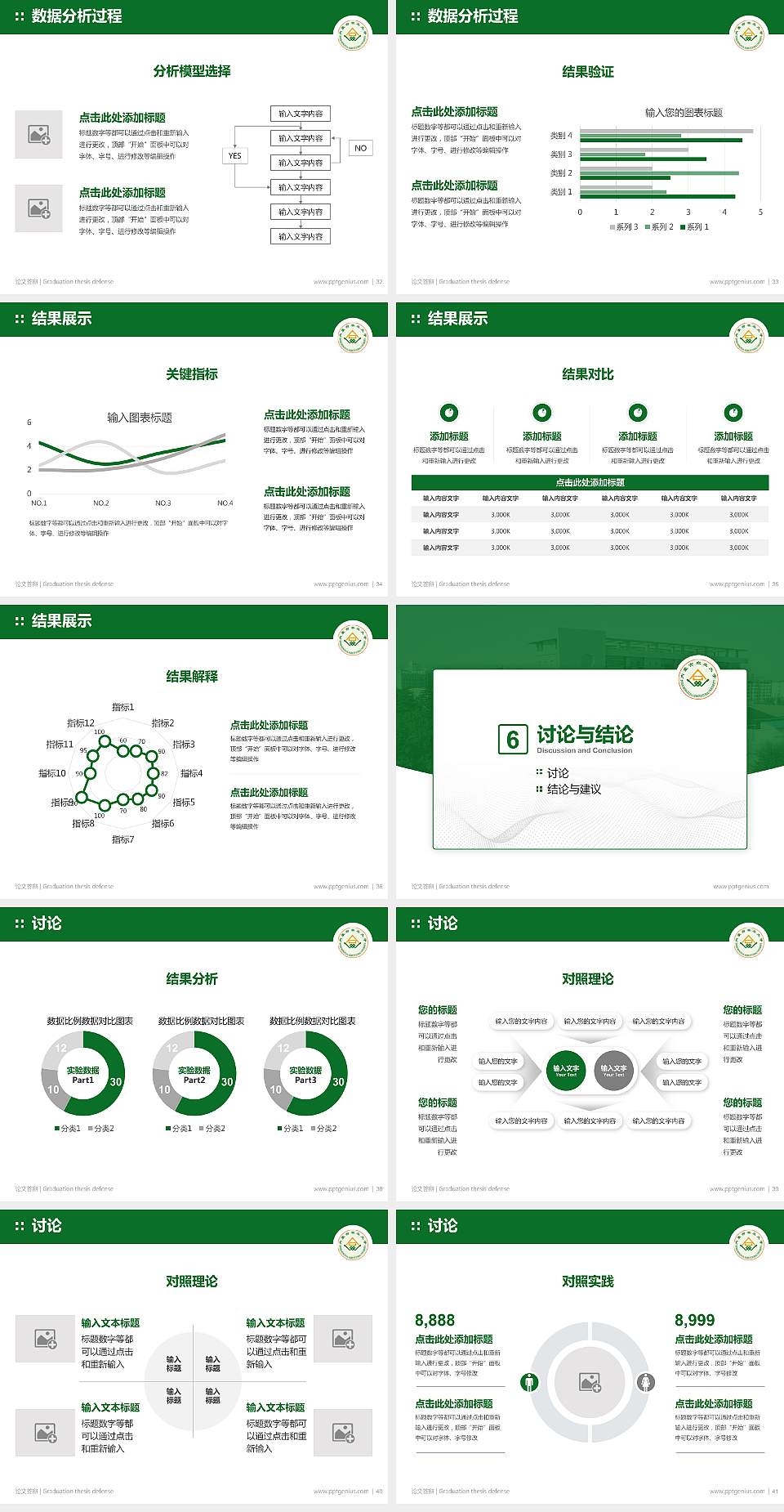 内蒙古农业大学论文答辩标准PPT模板4:3格式幻灯片预览图5