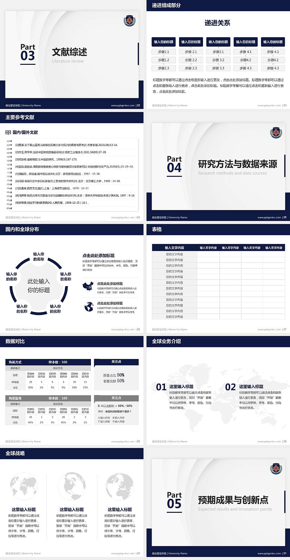 湖北警官学院硕士研究生/本科生毕业论文答辩/开题报告通用PPT模板下载4:3格式幻灯片预览图4