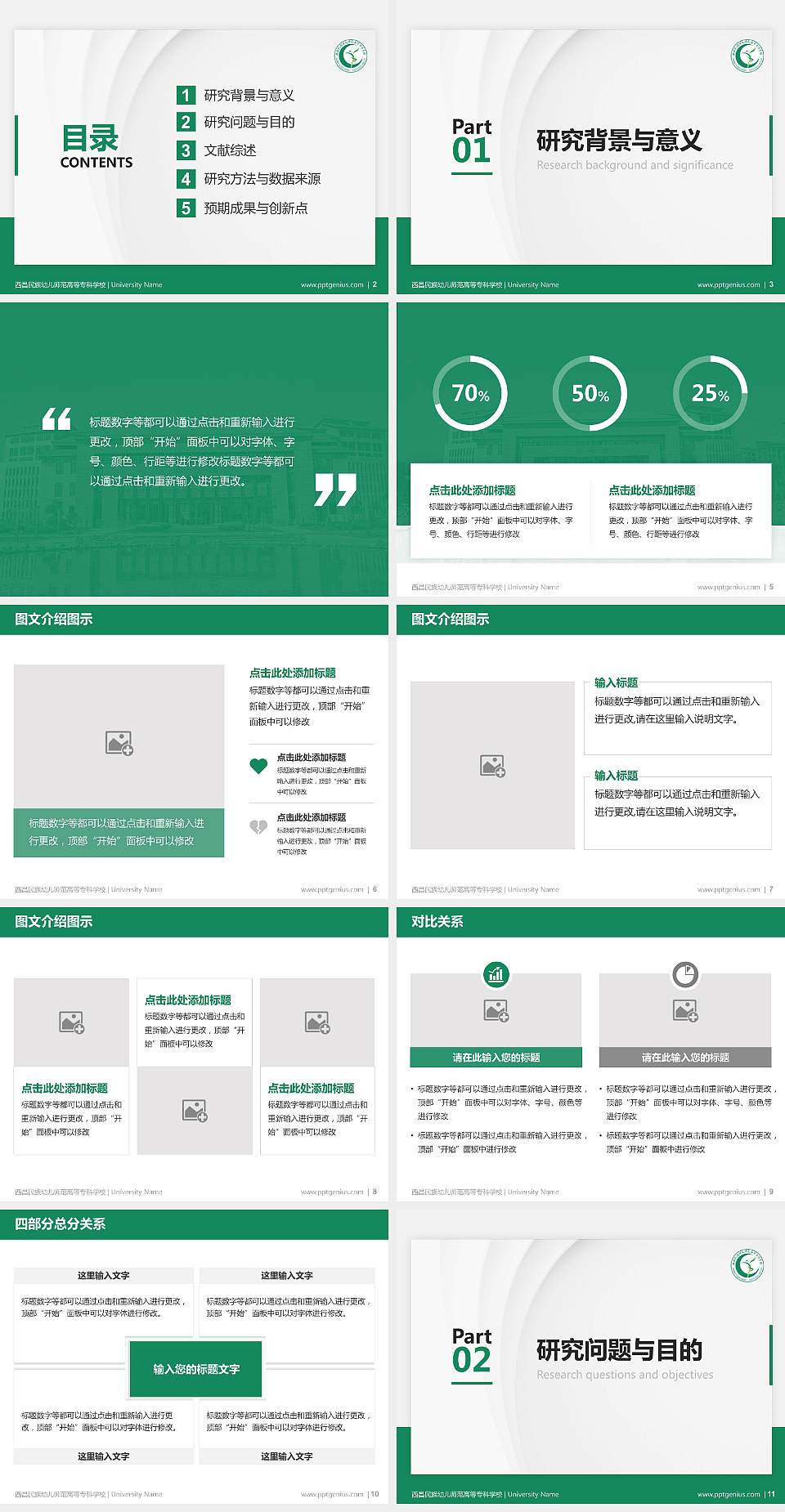 西昌民族幼儿师范高等专科学校硕士研究生/本科生毕业论文答辩/开题报告通用PPT模板下载4:3格式幻灯片预览图2