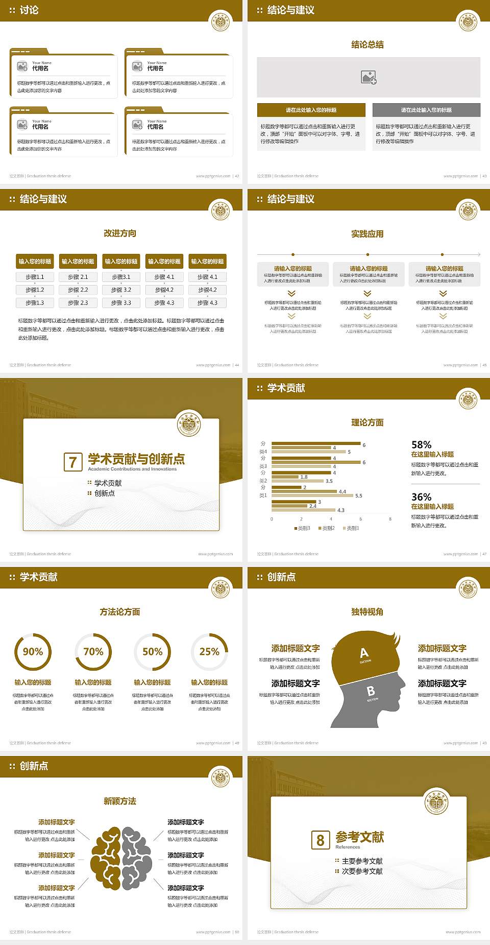 上海金融学院论文答辩标准PPT模板4:3格式幻灯片预览图6