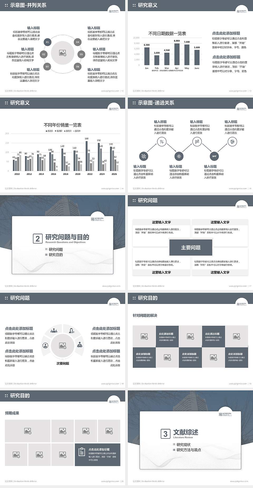 北京服装学院论文答辩标准PPT模板4:3格式幻灯片预览图3