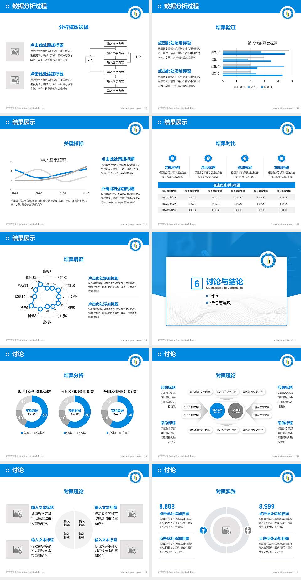 淮南职业技术学院论文答辩标准PPT模板4:3格式幻灯片预览图5