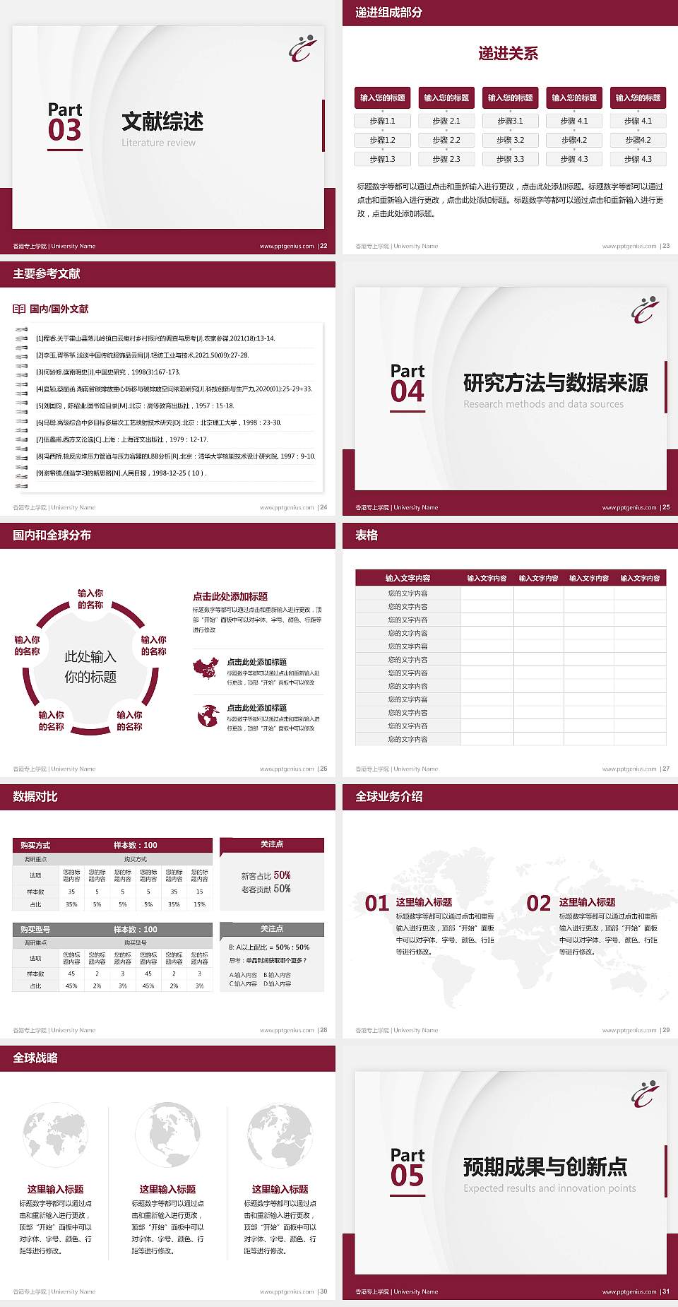 香港专上学院硕士研究生/本科生毕业论文答辩/开题报告通用PPT模板下载4:3格式幻灯片预览图4