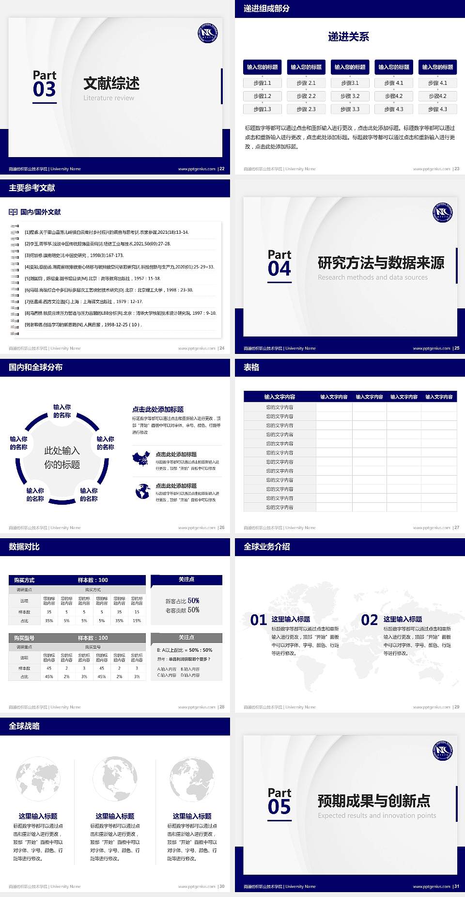 南通纺织职业技术学院硕士研究生/本科生毕业论文答辩/开题报告通用PPT模板下载4:3格式幻灯片预览图4