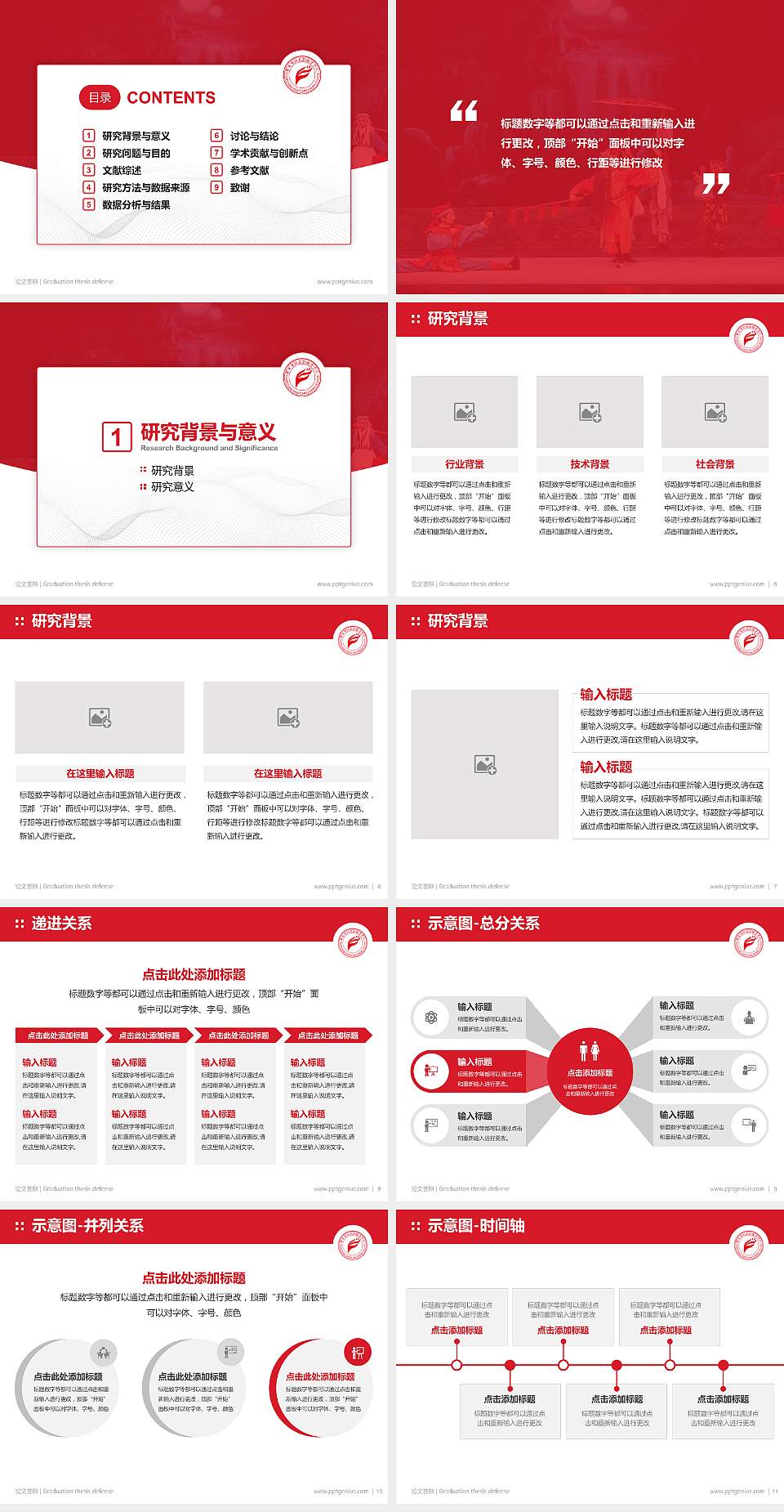 广东舞蹈戏剧职业学院论文答辩标准PPT模板4:3格式幻灯片预览图2