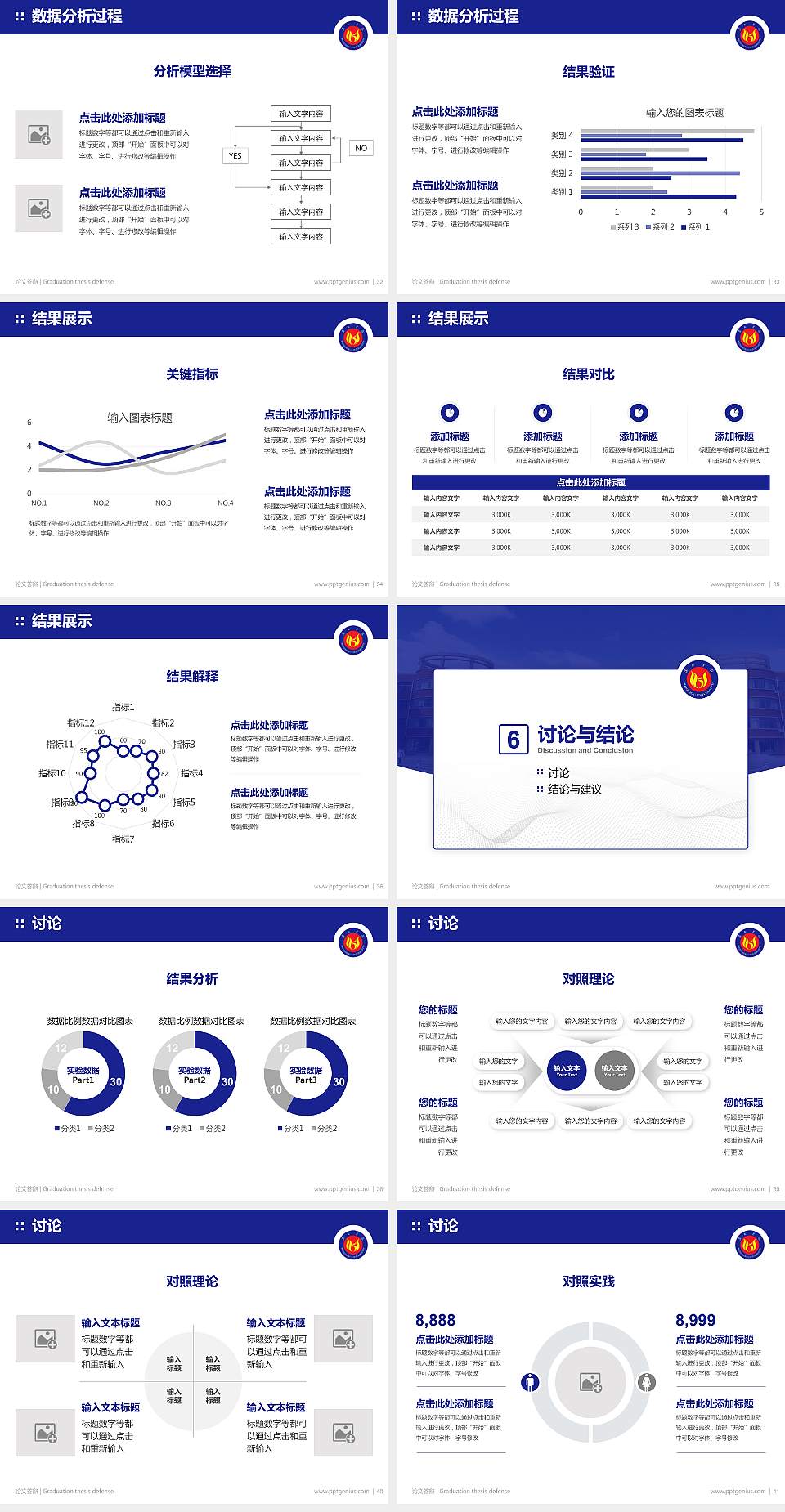 滨州学院论文答辩标准PPT模板4:3格式幻灯片预览图5