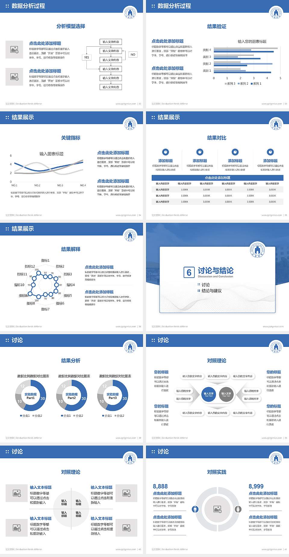 山西省财政税务专科学校论文答辩标准PPT模板4:3格式幻灯片预览图5