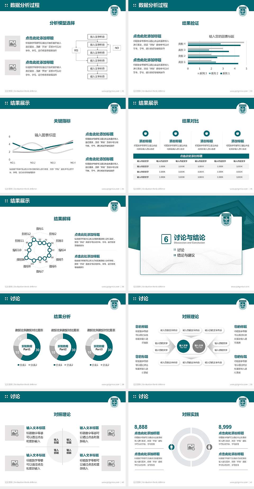 广东财经大学论文答辩标准PPT模板4:3格式幻灯片预览图5